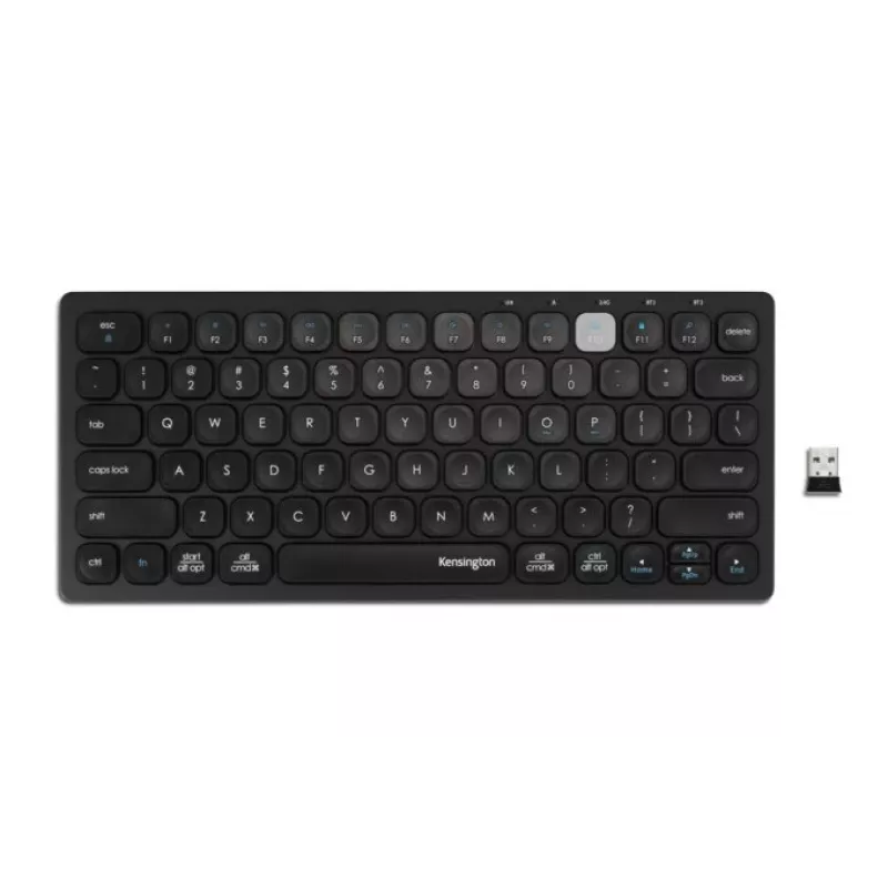 Kensington Dual Wireless Compact tastatūra - PN, Mini, bezvadu, Bluetooth, QWERTY, melna