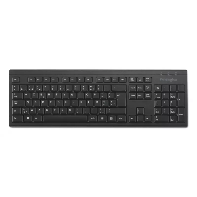 Kensington K75561BE, pilnizmēra (100%), bezvadu, RF bezvadu, membrānas, AZERTY, melns
