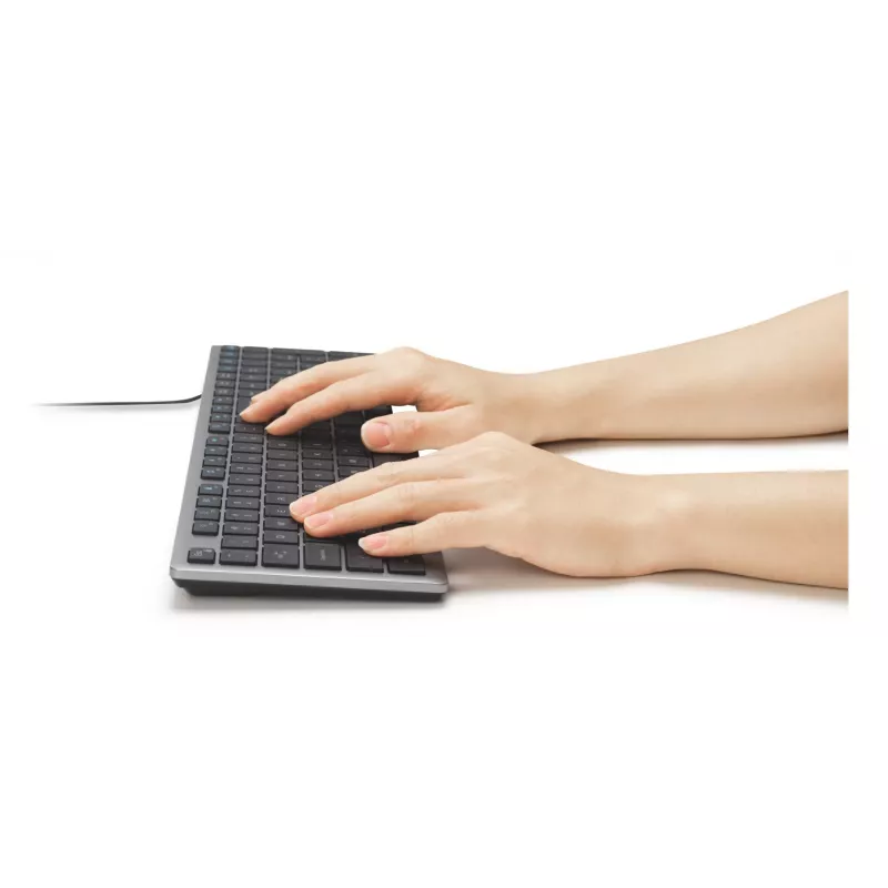 Kensington KB515 EQ USB-C/USB-A vadu tastatūra, pilna izmēra (100%), vadu, USB, šķērveida taustiņu slēdzis, QWERTY, pelēka