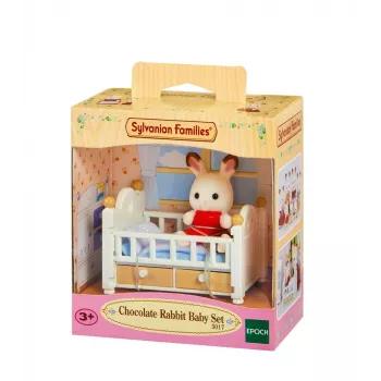 Sylvanian Families šokolādes truša mazuļa komplekts (bērnu gultiņa), 3 gadi, daudzkrāsains, polistirols, plastmasa