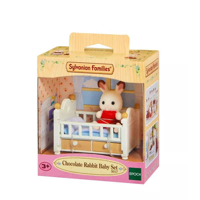 Sylvanian Families šokolādes truša mazuļa komplekts (bērnu gultiņa), 3 gadi, daudzkrāsains, polistirols, plastmasa