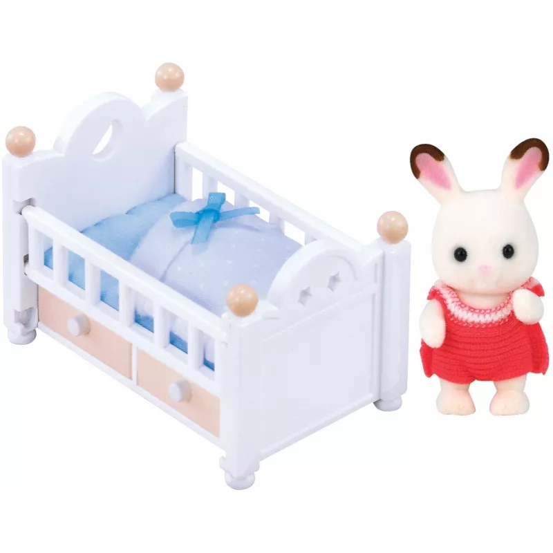 Sylvanian Families šokolādes truša mazuļa komplekts (bērnu gultiņa), 3 gadi, daudzkrāsains, polistirols, plastmasa