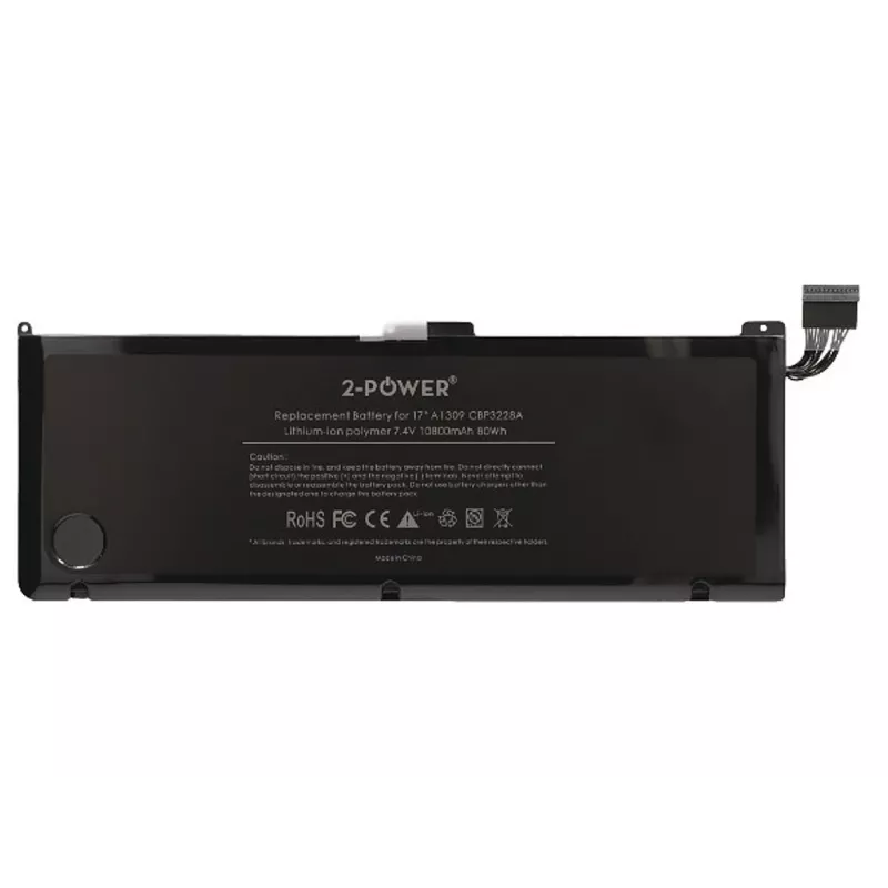 2-Power 7.4V 11200mAh litija polimēru klēpjdatora akumulators, akumulators, Apple MacBook Pro 17 collu A1297 (2009. gada vidus EMC2272/EMC2329, 2010. gada vidus EMC2352)
