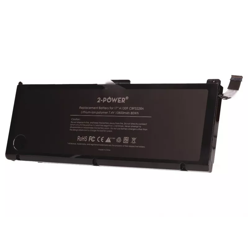 2-Power 7.4V 11200mAh litija polimēru klēpjdatora akumulators, akumulators, Apple MacBook Pro 17 collu A1297 (2009. gada vidus EMC2272/EMC2329, 2010. gada vidus EMC2352)