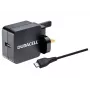 Duracell 2.4A sienas lādētājs un 1m mikro-USB kabelis, iekštelpām, maiņstrāva, 2,4 A, melns
