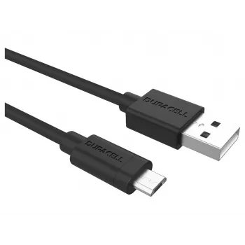 Duracell Sync/Charge kabelis 2 Metre Melns, 2 m, USB A, Micro-USB A, 2.0, Melns