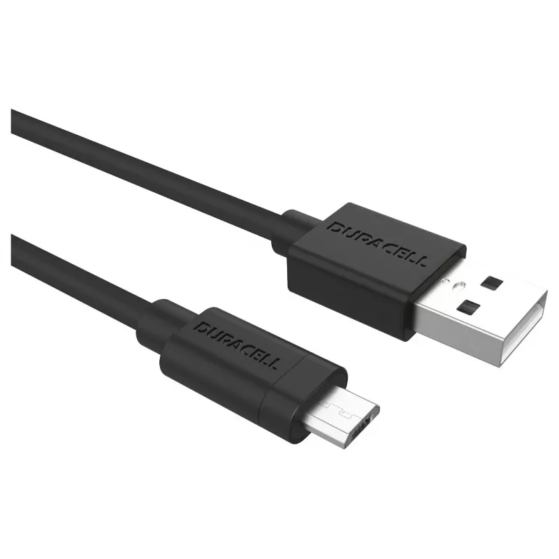 Duracell Sync/Charge kabelis 2 Metre Melns, 2 m, USB A, Micro-USB A, 2.0, Melns
