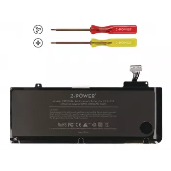 2-Power 10.95V 6000mAh Li-Polymer akumulators portatīvajam datoram, Apple MacBook Pro 13 collu A1278, 2009. gada vidus (EMC2326)
