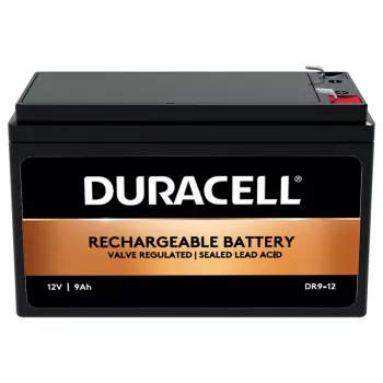 Duracell 12V 9Ah VRLA akumulators, hermētiski noslēgts svina skābes (VRLA), 12 V, 9 Ah, 9000 mAh, 108 Wh, 2,4 kg