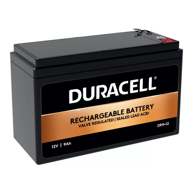 Duracell 12V 9Ah VRLA akumulators, hermētiski noslēgts svina skābes (VRLA), 12 V, 9 Ah, 9000 mAh, 108 Wh, 2,4 kg