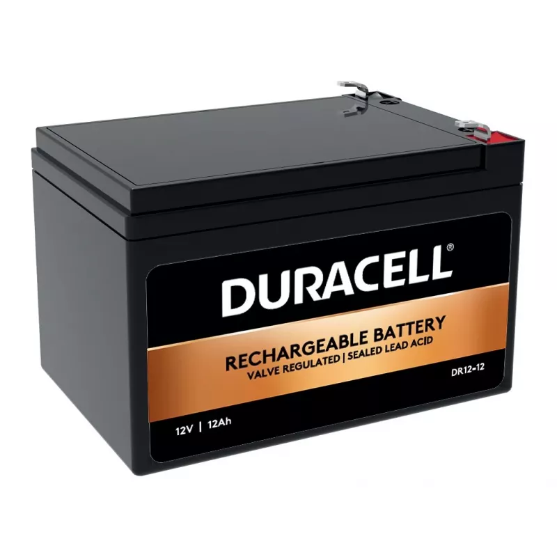 Duracell 12V 12Ah VRLA akumulators, Hermētisks svina skābes (VRLA), 12 V, 12 Ah, 12000 mAh, 144 Wh, Melns