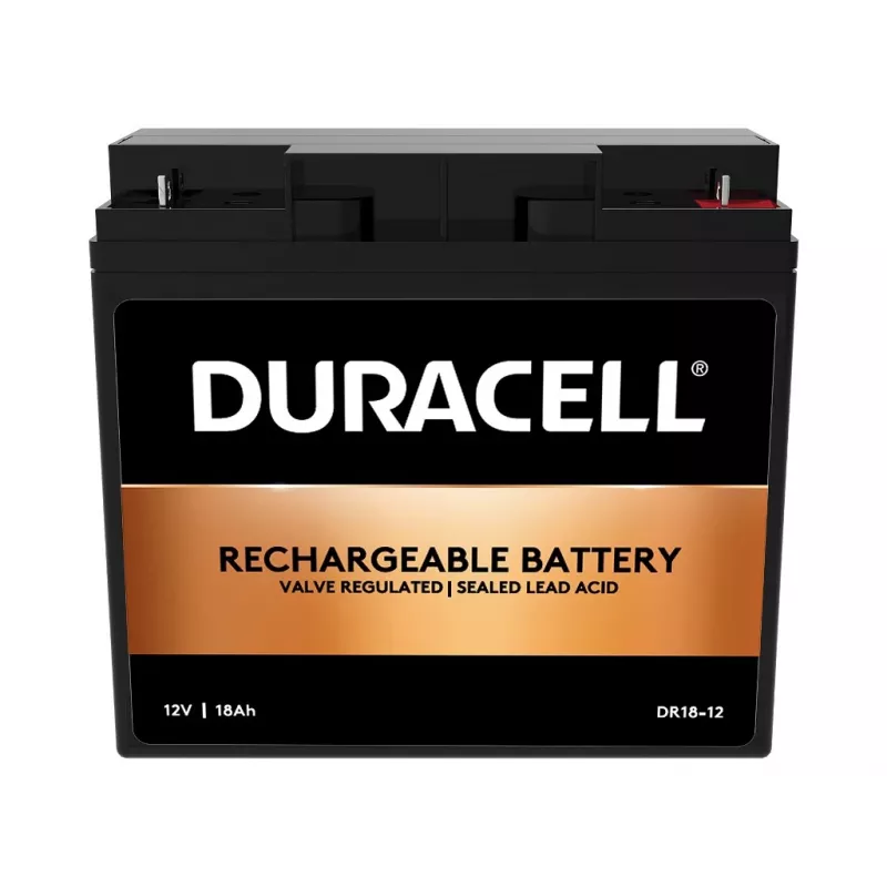 Duracell 12V 18Ah VRLA akumulators, Hermētisks svina-skābes (VRLA), 12 V, 18 Ah, 18000 mAh, 216 Wh, melns