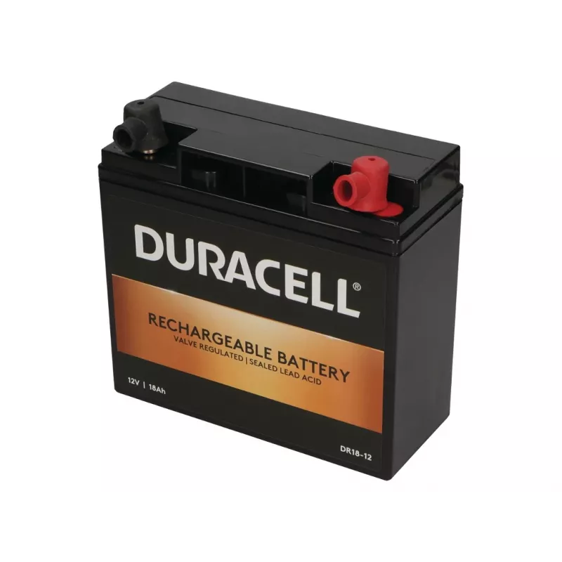 Duracell 12V 18Ah VRLA akumulators, Hermētisks svina-skābes (VRLA), 12 V, 18 Ah, 18000 mAh, 216 Wh, melns