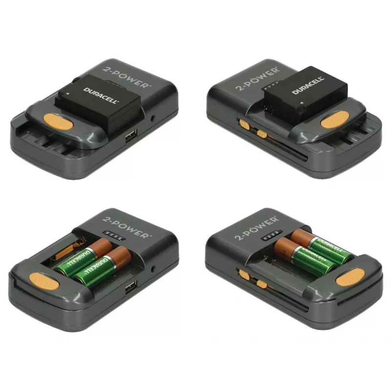 2-Power universālais kameras akumulatora lādētājs, mazumtirdzniecības iepakojumā, litija jonu (Li-Ion), AA, AAA, nē