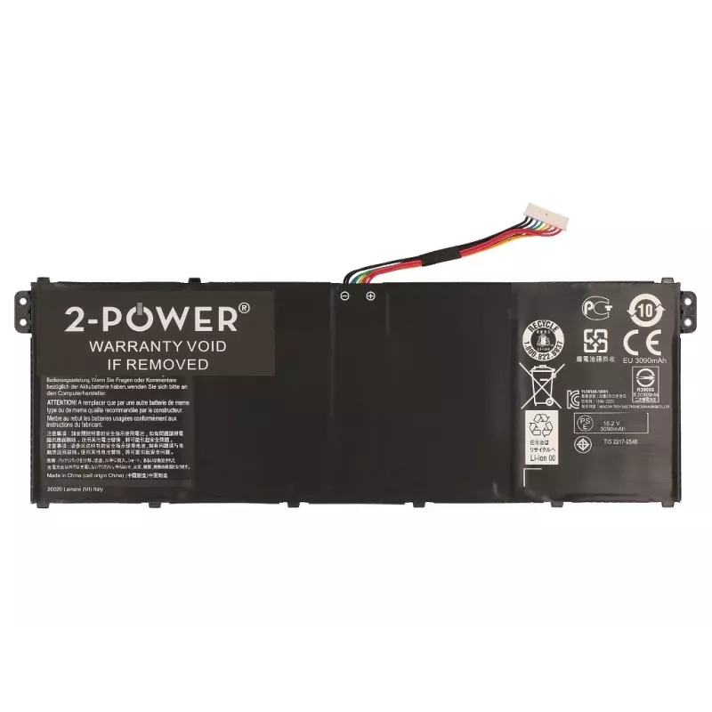 2-Power 15,2 V 3220 mAh litija polimēra klēpjdatora akumulators, akumulators