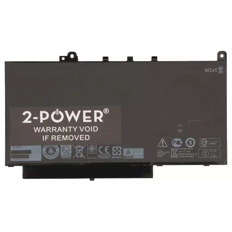 2-Power 11.1V 37Wh (3 šūnu) litija polimēra klēpjdatora akumulators, akumulators