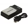 Duracell digitālās kameras akumulatora lādētājs, USB, iekštelpu akumulatora lādētājs, Canon NB-4L, NB-5L, melns, 5 V, 5 V