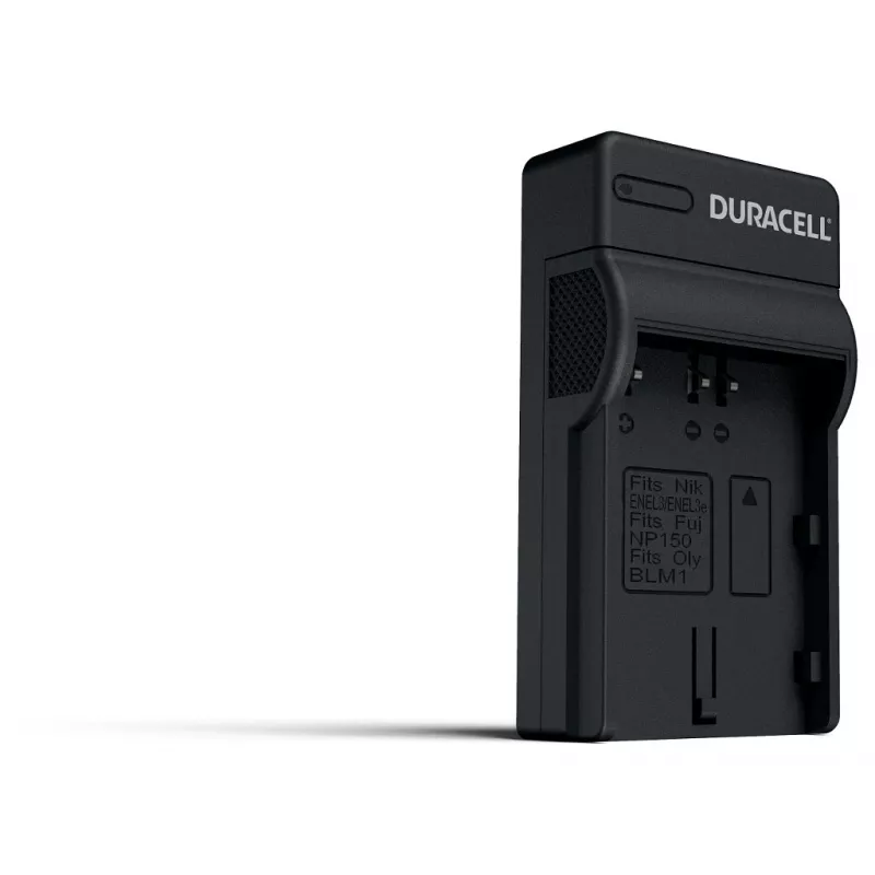 Duracell digitālās fotokameras akumulatora lādētājs, USB, iekštelpu akumulatora lādētājs, Nikon EN-EL3e, FujiFilm NP-150, melns, 5 V, 5 V