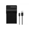 Duracell digitālās fotokameras akumulatora lādētājs, USB, iekštelpu akumulatora lādētājs, Nikon EN-EL3e, FujiFilm NP-150, melns, 5 V, 5 V