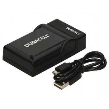 Duracell digitālās kameras akumulatora lādētājs, USB, iekštelpu akumulatora lādētājs, Nikon EN-EL20, EN-EL22, EN-EL24, melns, 5 V, 5 V