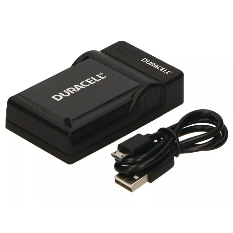 Duracell digitālās kameras akumulatora lādētājs, USB, iekštelpu akumulatora lādētājs, Nikon EN-EL20, EN-EL22, EN-EL24, melns, 5 V, 5 V