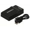 Duracell digitālās kameras akumulatora lādētājs, USB, iekštelpu akumulatora lādētājs, Panasonic CGA-S005, S007, S008, melns, 5 V, 5 V