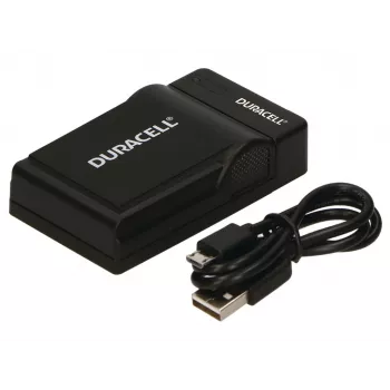 Duracell digitālās kameras akumulatora lādētājs, USB, iekštelpu akumulatora lādētājs, Panasonic CGA-S005, S007, S008, melns, 5 V, 5 V
