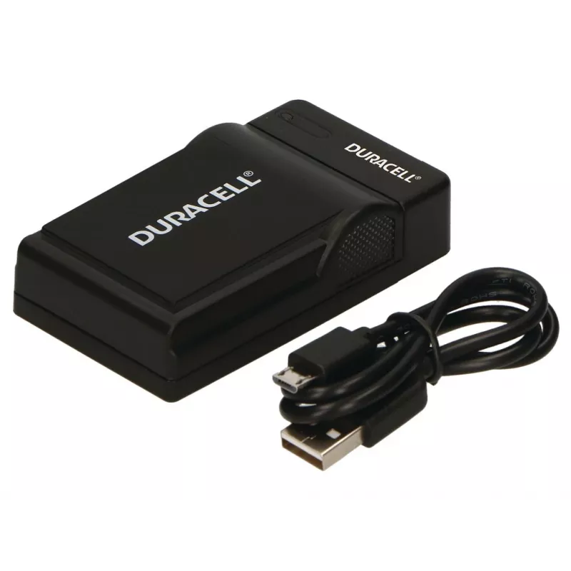 Duracell digitālās kameras akumulatora lādētājs, USB, iekštelpu akumulatora lādētājs, Panasonic CGA-S005, S007, S008, melns, 5 V, 5 V