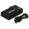 Duracell digitālās fotokameras akumulatora lādētājs, USB, iekštelpu akumulatora lādētājs, Panasonic CGA-S002E, CGA-S006, melns, 5 V, 5 V