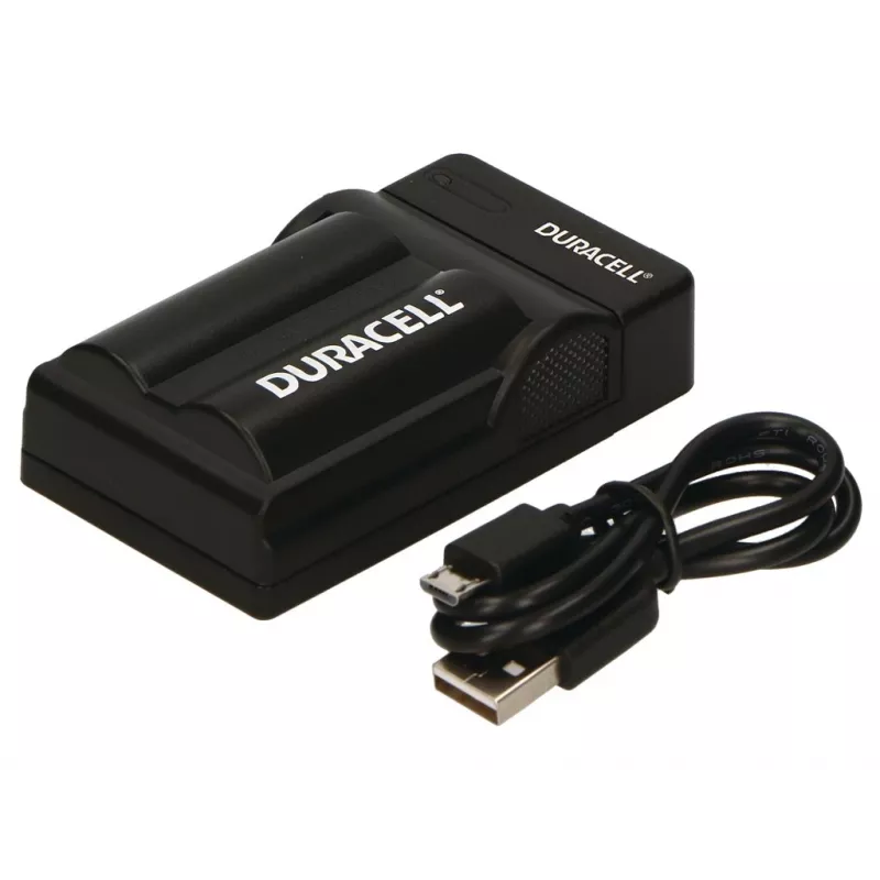 Duracell digitālās fotokameras akumulatora lādētājs, USB, iekštelpu akumulatora lādētājs, Panasonic CGA-S002E, CGA-S006, melns, 5 V, 5 V