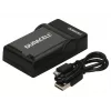 Duracell digitālās fotokameras akumulatora lādētājs, USB, iekštelpu akumulatora lādētājs, FujiFilm NP48, NP-50, Pentax D-LI68, Kodak KLIC-7004, melns, 5 V, 5 V