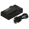 Duracell digitālās kameras akumulatora lādētājs, USB, iekštelpu akumulatora lādētājs, Panasonic DMW-BLF19, melns, 5 V, 5 V
