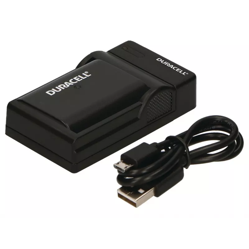 Duracell digitālās kameras akumulatora lādētājs, USB, iekštelpu akumulatora lādētājs, Panasonic DMW-BLF19, melns, 5 V, 5 V