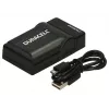 Duracell digitālās kameras akumulatora lādētājs, USB, iekštelpu akumulatora lādētājs, melns, 5 V, 5 V, 5 V