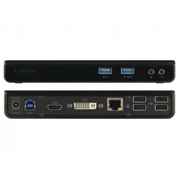 2-Power DOC0110A klēpjdatora dokstacija/porta replikators, vadu, USB 3.2 Gen 1 (3.1 Gen 1) Type-B, melns