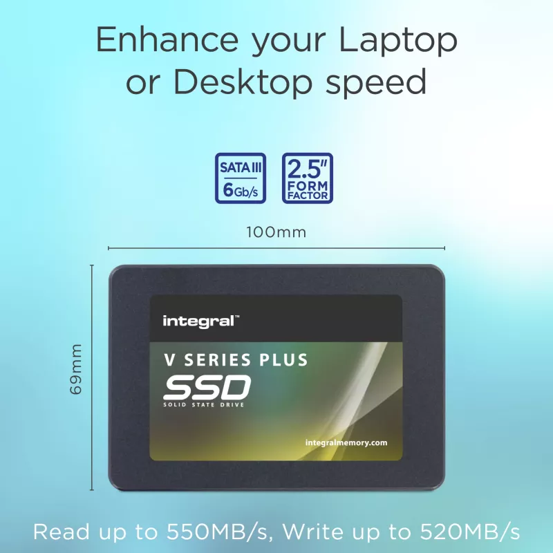 Integral 1TB - 1024GB SSD 2.5COLLU SATA 3 R-550MB/s W-520MB/s TBW 300 V SERIES 2 PLUS