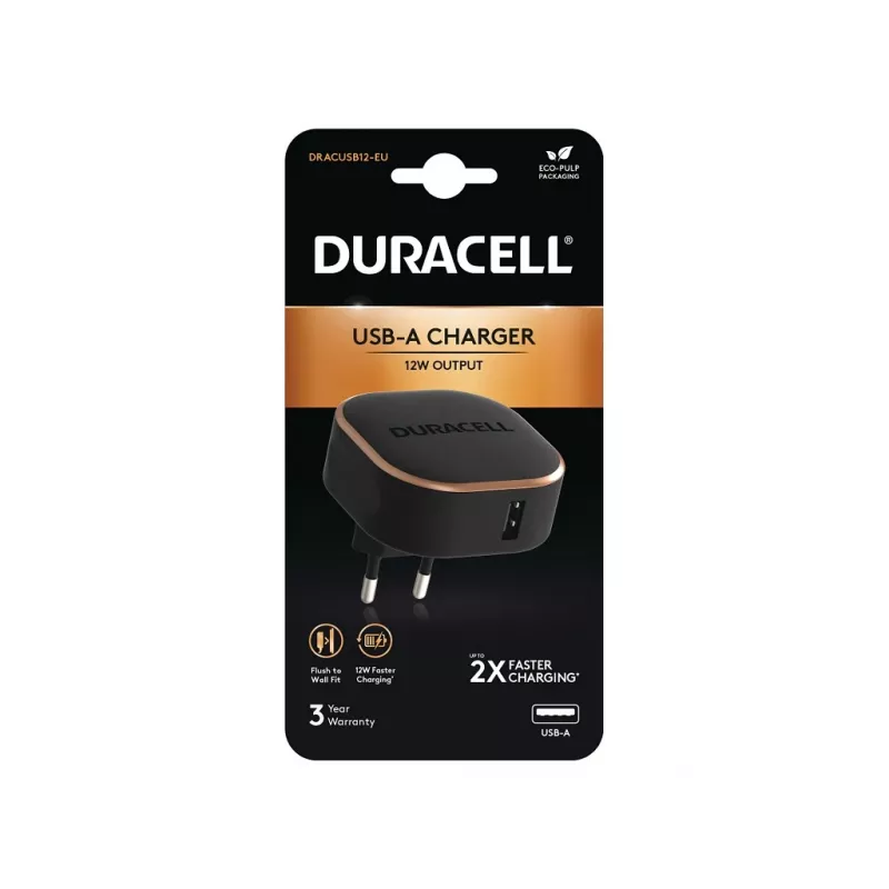 Duracell DRACUSB12-EU mobilo ierīču lādētājs Melns