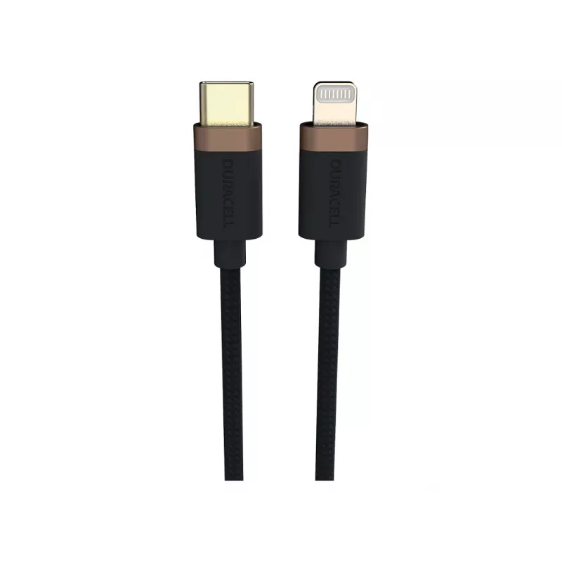 Duracell USB9012A lightning kabelis 1 m Melns