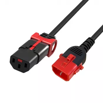 ACT strāvas vads C13 IEC Lock+ - C14 IEC Lock dubultā bloķēšana melns 1,5 m, PC3602