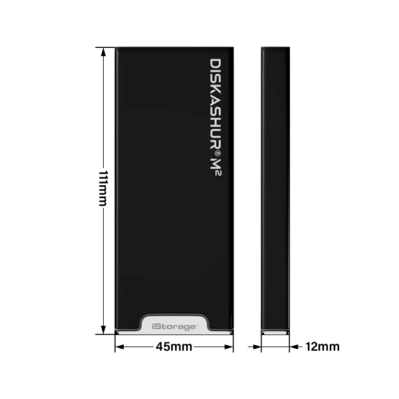 iStorage diskAshur M² SSD 2 TB | Drošs pārnēsājams cietvielu disks | Atbilst FIPS 140-3 3. līmenim | Common Criteria EAL 5+ | Neatkarīgs no OS un platformas | Atbilst GDPR, TAA | Aizsardzība pret brutālu uzlaušanu | Putekļu/ūdens izturīgs