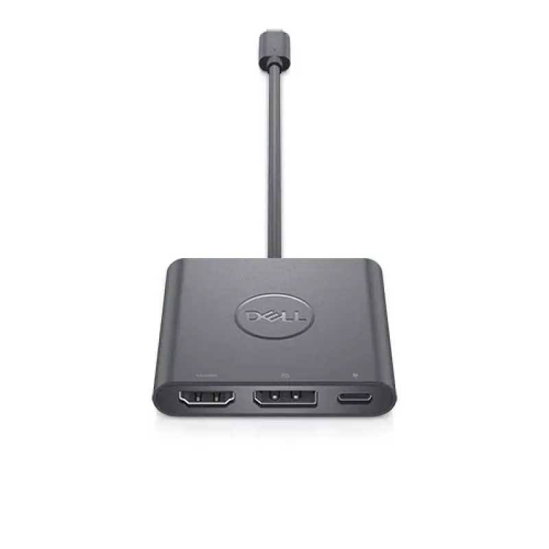 DELL Adapteris USB-C uz HDMI/DP ar jaudas caurlaidi, vadu, USB 3.2 Gen 2 (3.1 Gen 2) Type-C, melns, 3840 x 2160 pikseļi, Dell, 3840 x 2160 pikseļi