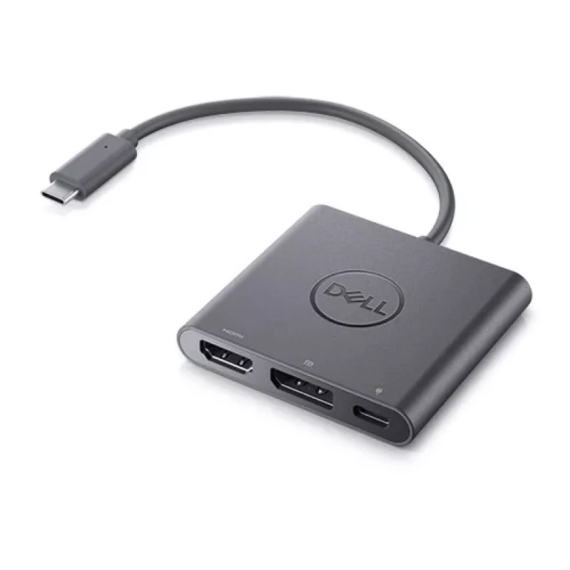 DELL Adapteris USB-C uz HDMI/DP ar jaudas caurlaidi, vadu, USB 3.2 Gen 2 (3.1 Gen 2) Type-C, melns, 3840 x 2160 pikseļi, Dell, 3840 x 2160 pikseļi