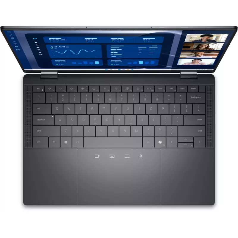 DELL Latitude 9450 2-in-1 Intel Core Ultra 7 165U Hybrid (2-in-1) 35.6 cm (14 inch) Touchscreen Quad HD+ 16 GB LPDDR5x-SDRAM 512 GB SSD Wi-Fi 7 (802.11be) Windows 11 Pro Belgian pelēka