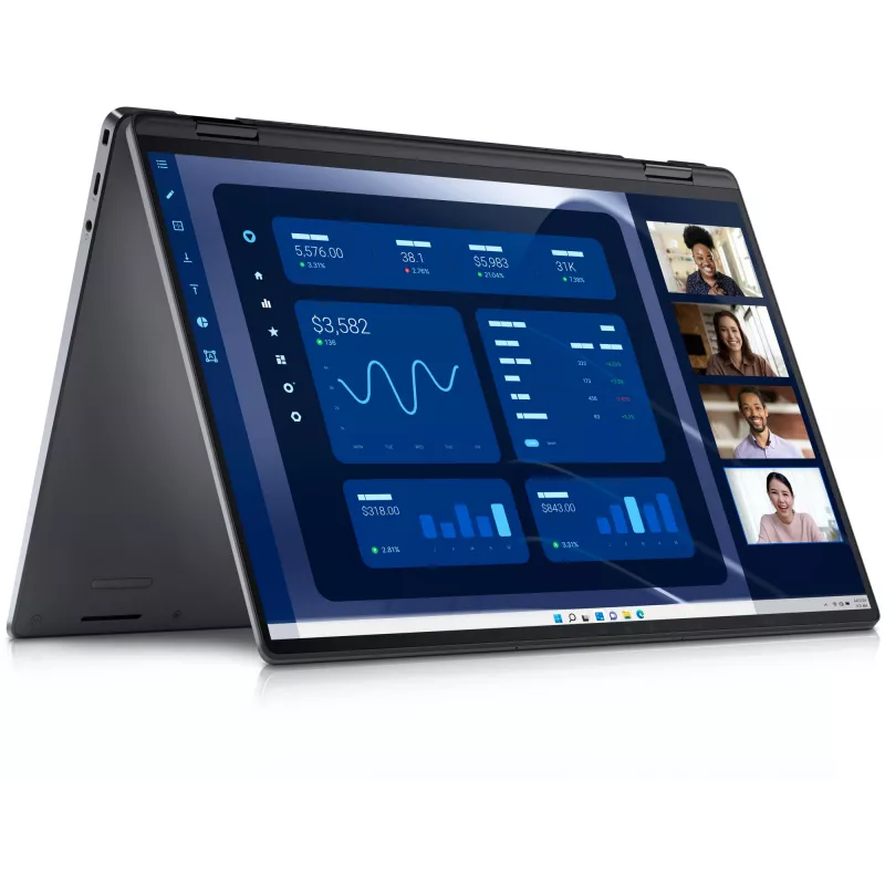 DELL Latitude 9450 2-in-1 Intel Core Ultra 7 165U Hybrid (2-in-1) 35.6 cm (14 inch) Touchscreen Quad HD+ 16 GB LPDDR5x-SDRAM 512 GB SSD Wi-Fi 7 (802.11be) Windows 11 Pro Belgian pelēka