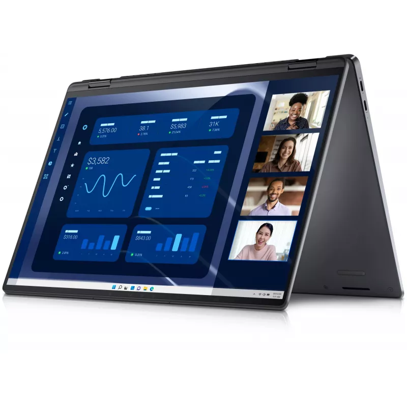 DELL Latitude 9450 2-in-1 Intel Core Ultra 7 165U Hybrid (2-in-1) 35.6 cm (14 inch) Touchscreen Quad HD+ 16 GB LPDDR5x-SDRAM 512 GB SSD Wi-Fi 7 (802.11be) Windows 11 Pro Belgian pelēka