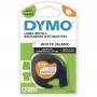 DYMO LetraTag Gludināmās Auduma Uzlīmes | Oriģināls | 12 mm x 2 m Rulete | Melna Druka uz Balta | Gludināmās Apģērba Uzlīmes Ideāli Uniformām/Bērnu Apģērbam | LetraTag Printeriem