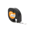 DYMO LetraTag Gludināmās Auduma Uzlīmes | Oriģināls | 12 mm x 2 m Rulete | Melna Druka uz Balta | Gludināmās Apģērba Uzlīmes Ideāli Uniformām/Bērnu Apģērbam | LetraTag Printeriem