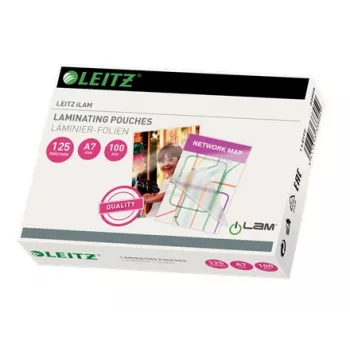 Leitz iLAM Glossy A7 laminēšanas plēves, 125 mikroni, 100 gab. iepakojumā