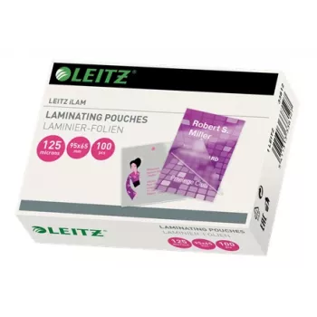Leitz iLAM Glossy 95 x 65 mm laminēšanas kabatas, 125 mikroni, 100 gab. iepakojumā