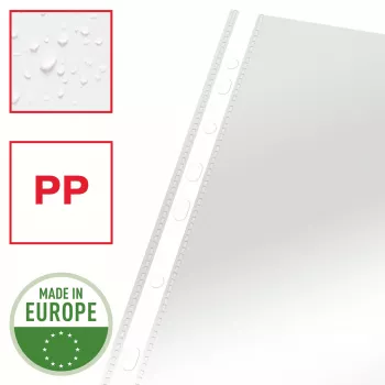 Esselte Pocket Heavy Duty 105my A4, 210 x 297 mm (A4), Caurspīdīga, Polipropilēns (PP), Augšā, 0.105 mm, 230 mm